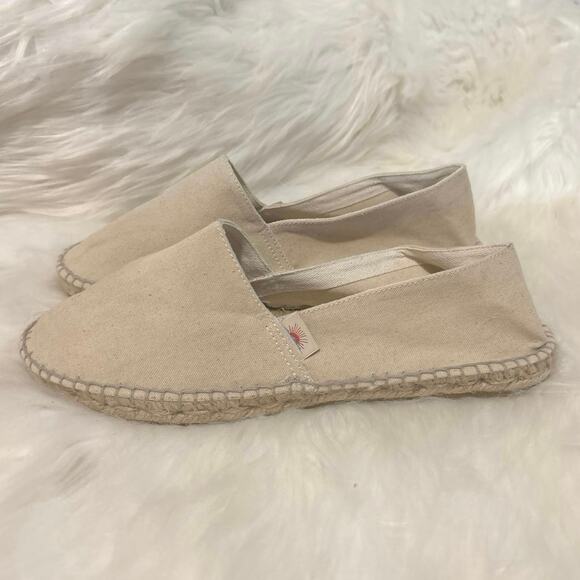 Faherty Women’s Cream Knit Espadrilles Slip-On Woven Jute Summer Flats 39 (US 9) - Picture 2 of 6